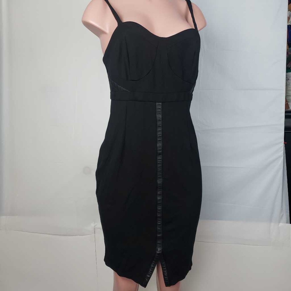 Torrid Womens Sheath Dress Black Stretch Front Sli
